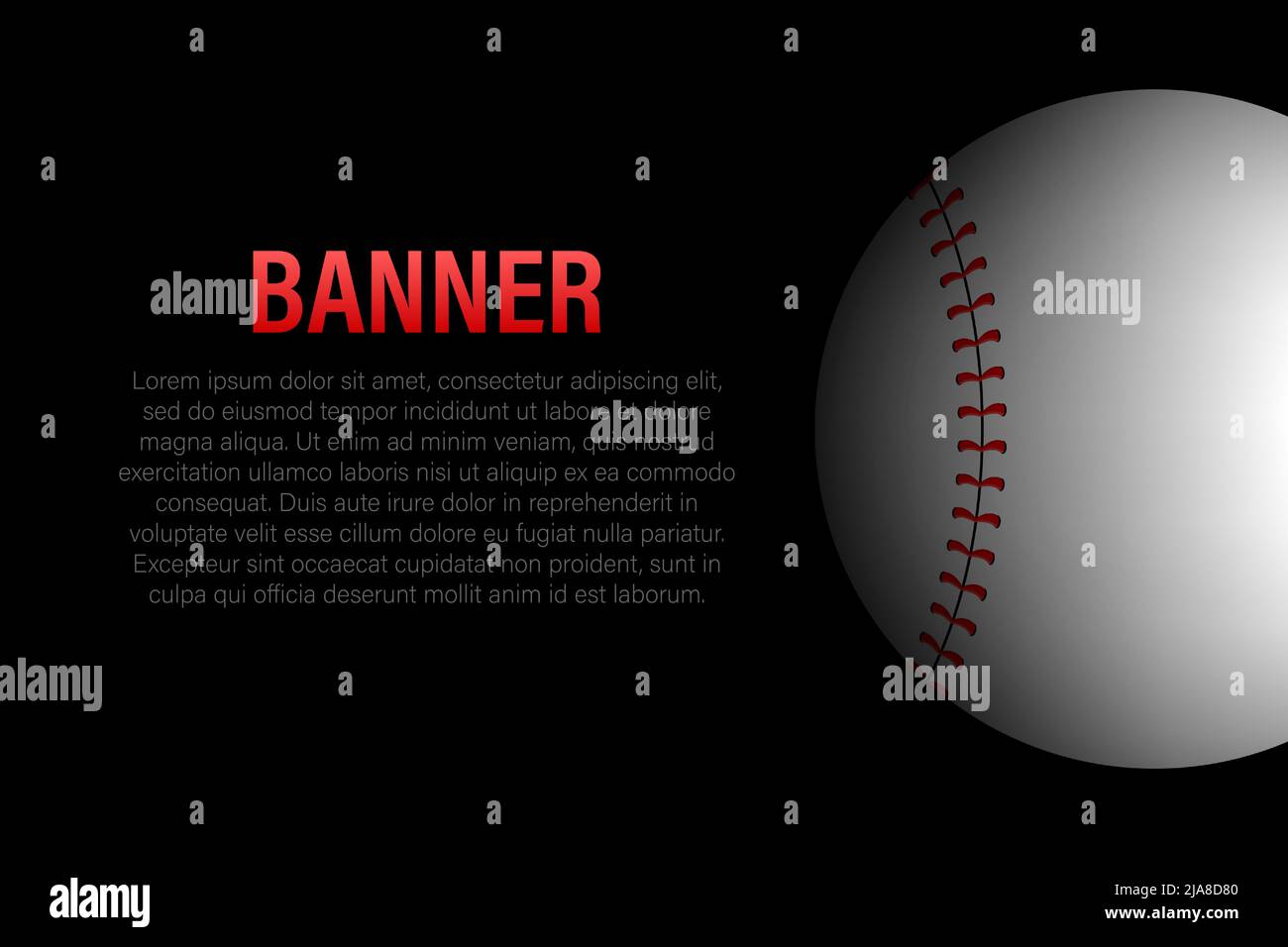 Points de balle de baseball, couture en dentelle rouge isolée sur fond Illustration de Vecteur