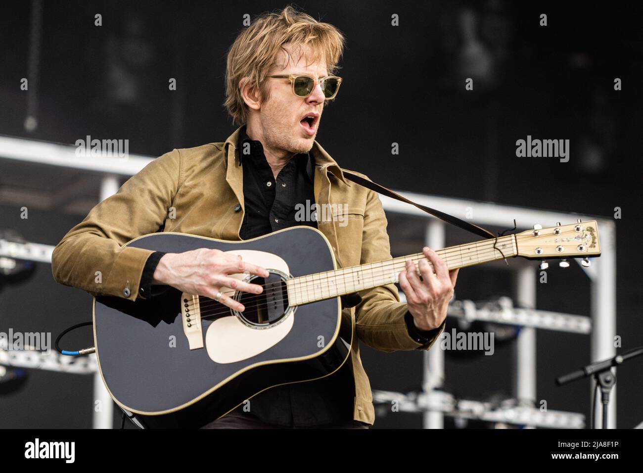 Britt Daniel - Spoon se produit lors de la BottleRock Napa Valley 2022 à Napa Valley Expo le 27 mai 2022 à Napa, en Californie. Photo: Chris Tuite/imageSPACE/Sipa USA Banque D'Images