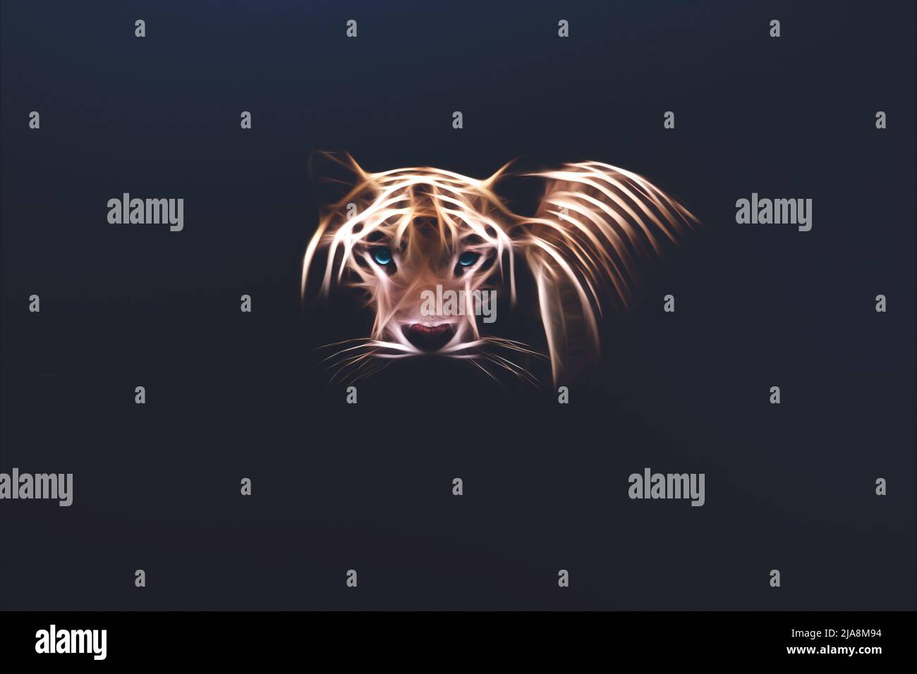 Image abstraite d'un tigre, illustration du lion fractal Banque D'Images