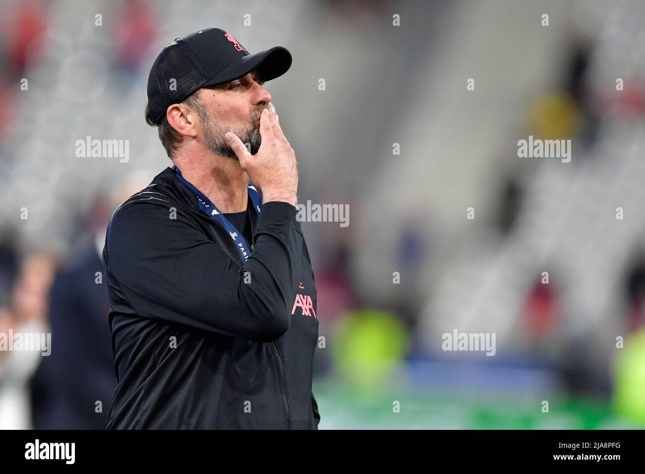 Paris, France. 28th mai 2022. Jurgen Klopp, responsable de Liverpool, après la finale de la Ligue des champions de l'UEFA entre Liverpool et le Real Madrid au Stade de France à Paris. (Crédit photo : Gonzales photo/Alamy Live News Banque D'Images