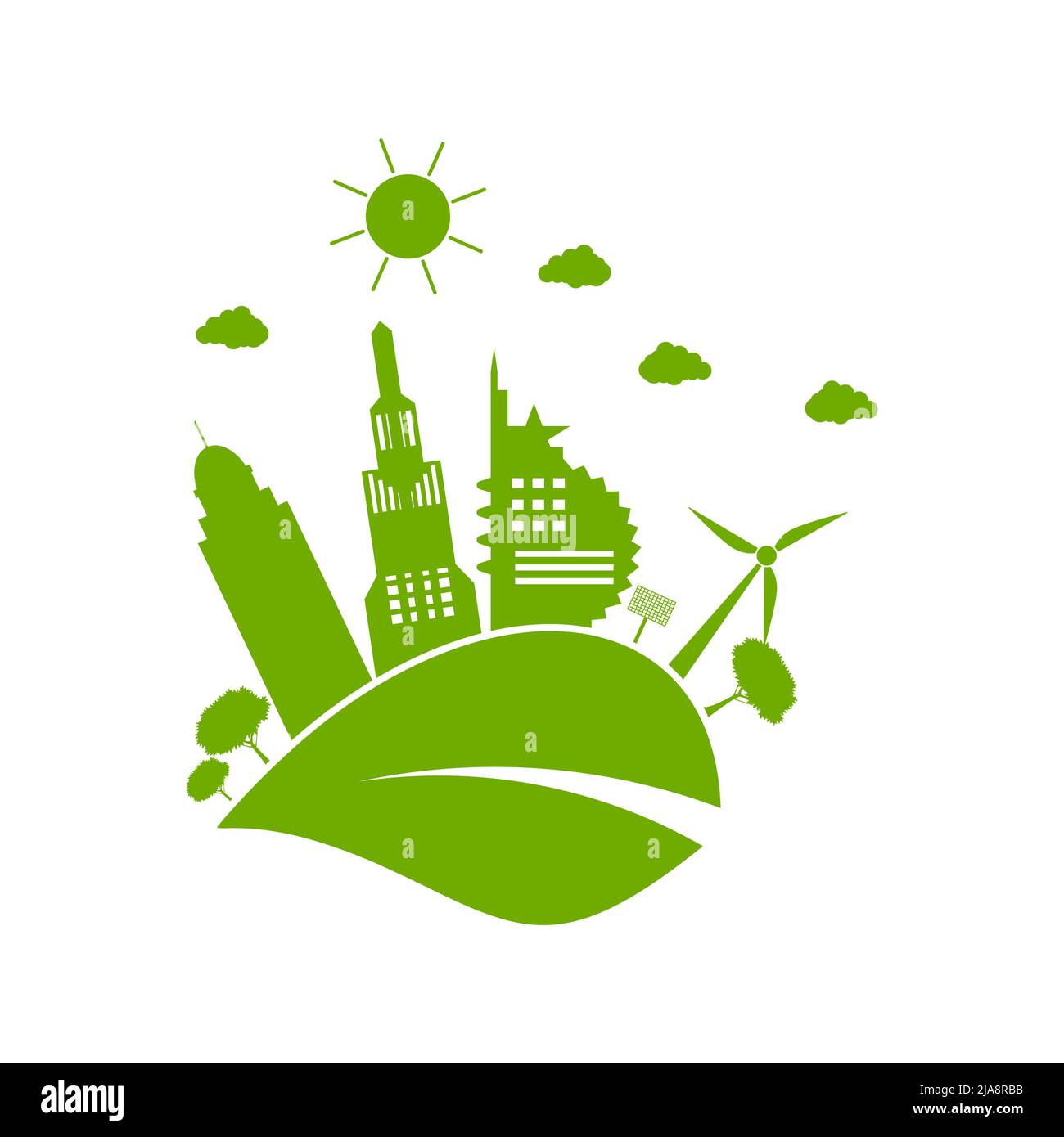 Les villes vertes aident le monde avec des idées de concept écologiques.illustration vectorielle Illustration de Vecteur