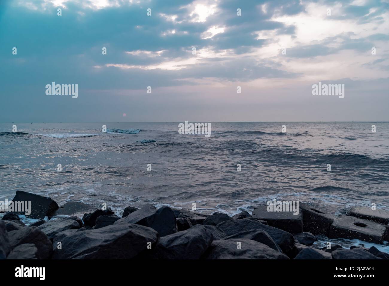 Coucher de soleil sur la mer Banque D'Images