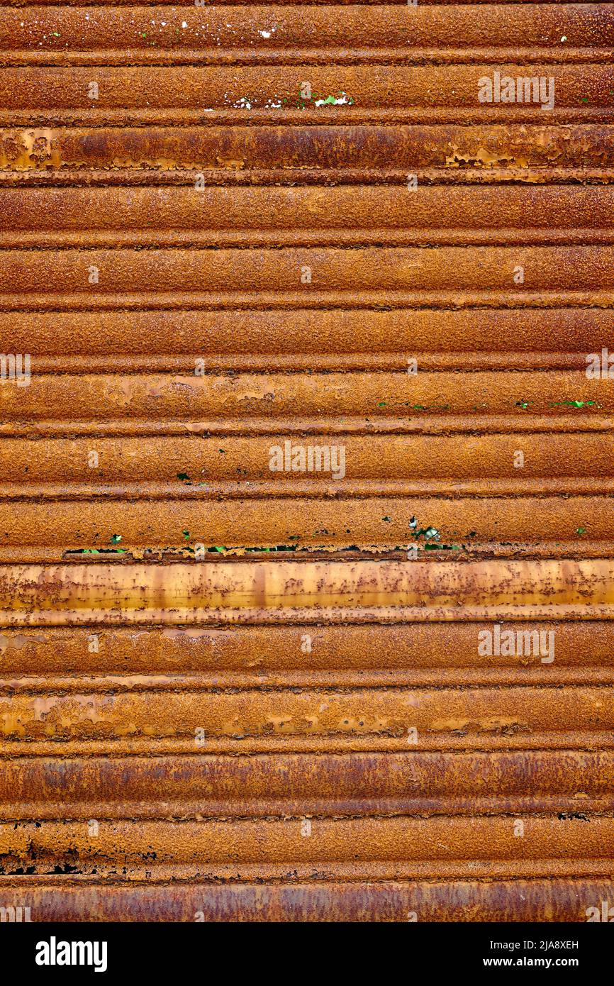 Texture de la porte en métal rouille Banque D'Images