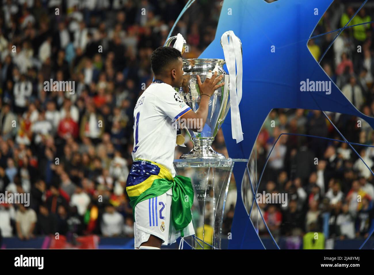 Paris, France. 28th mai 2022. Rodrygo Goes (Real Madrid) lors du match de l'UEFA Champions League entre Liverpool 0-1 Real Madrid au Stade de France le 28 mai 2022 à Paris, France. Credit: Maurizio Borsari/AFLO/Alay Live News Credit: AFLO Co. Ltd./Alay Live News Banque D'Images