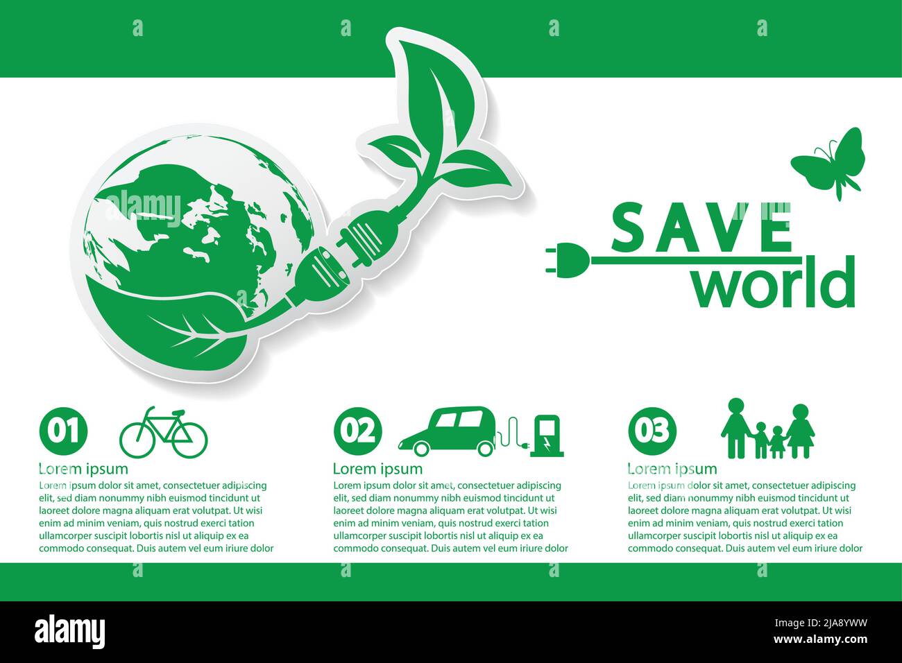 Monde avec des idées de concept écologiques, modèle Infographique, illustration vectorielle Illustration de Vecteur