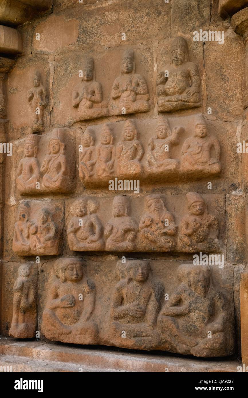 Temple indien. Grande architecture hindoue dans le temple Gangaikonda Chola Puram, Inde du Sud. Banque D'Images