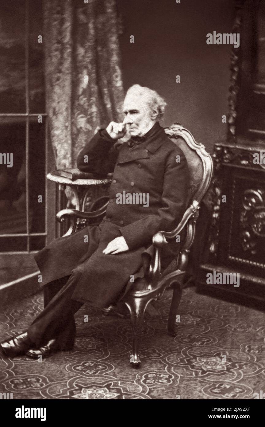 Stephen Lushington (1782-1873), avocat britannique, député, et militant pour l'abolition de l'esclavage, dans un portrait de Maull & Polyblank, c1870. Banque D'Images