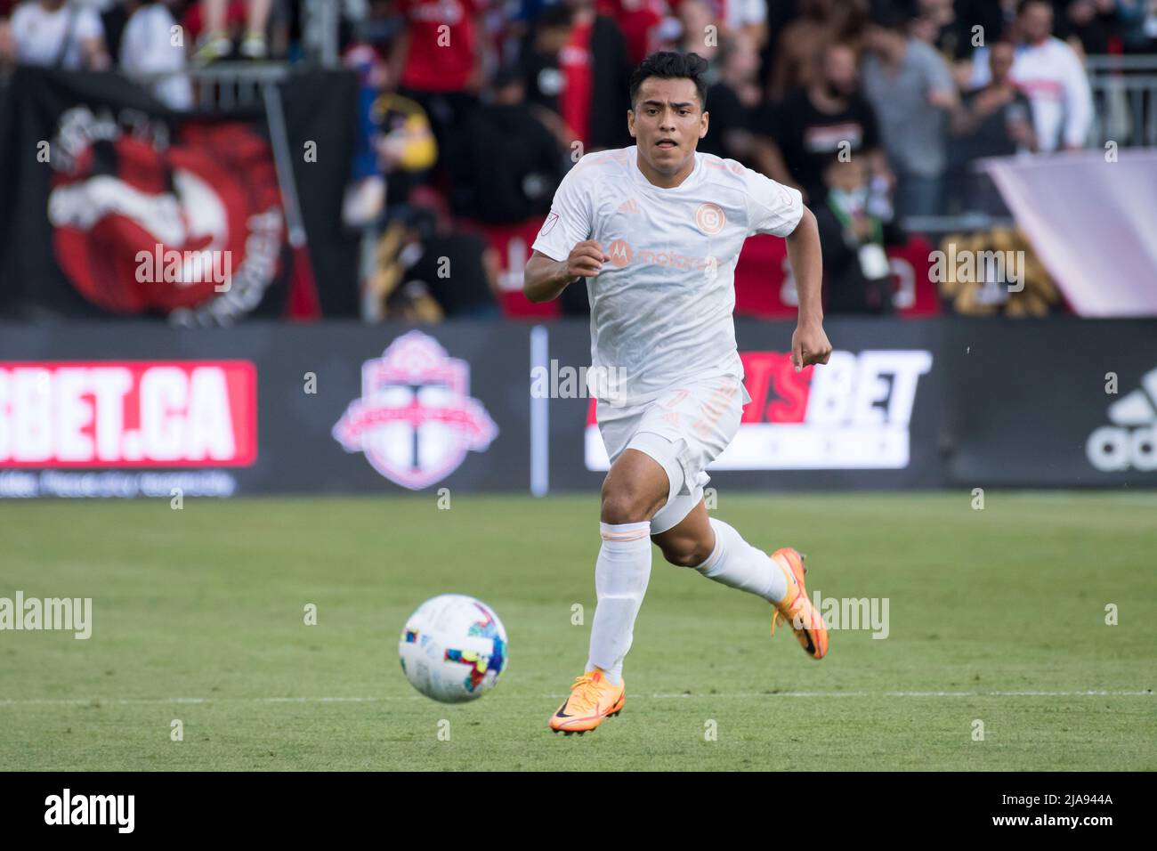 Toronto, Ontario, Canada. 28th mai 2022. Jairo Torres (7) en action pendant le match MLS entre le Toronto FC et le Chicago Fire FC. Le match s'est terminé en 3-2 pour Toronto FC. (Image de crédit : © Angel Marchini/ZUMA Press Wire) Banque D'Images