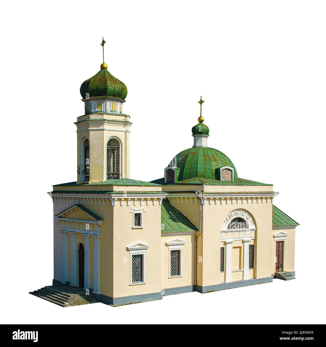 ancien bâtiment ukrainien sur fond blanc isolé Banque D'Images