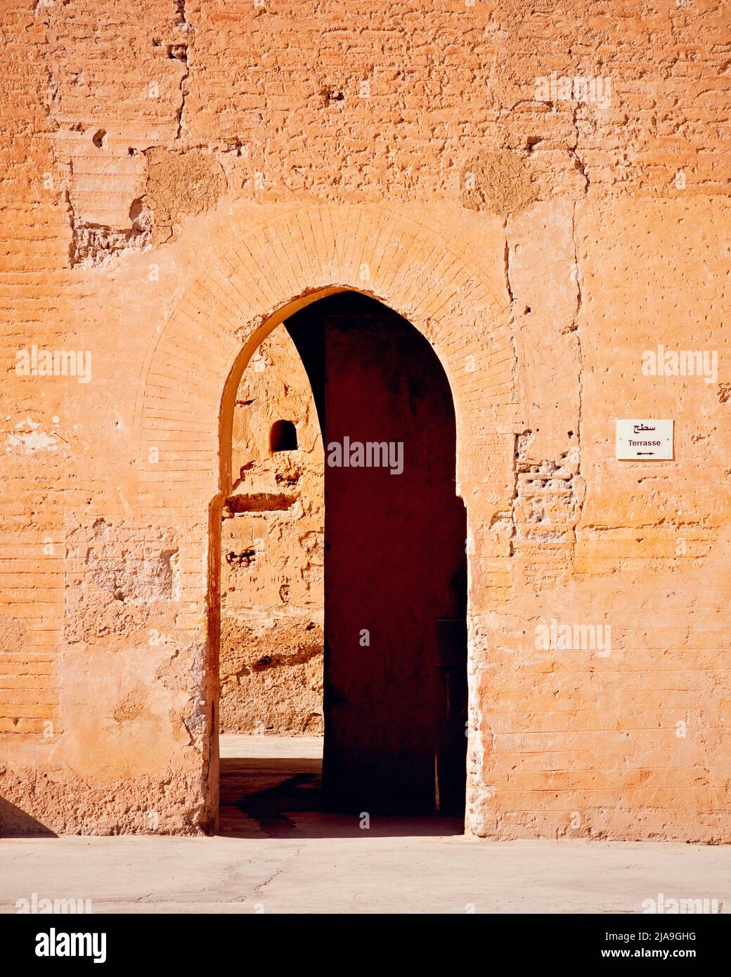 Porte au Palais El Badi, Marrakech, Morroco Banque D'Images