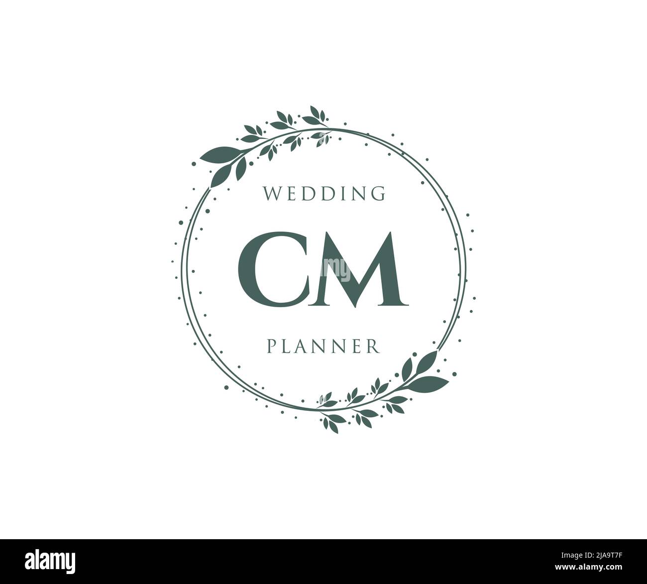 CM initiales lettre mariage monogramme logos collection, dessin à la main moderne minimaliste et modèles floraux pour cartes d'invitation, Save the Date, élégant Illustration de Vecteur