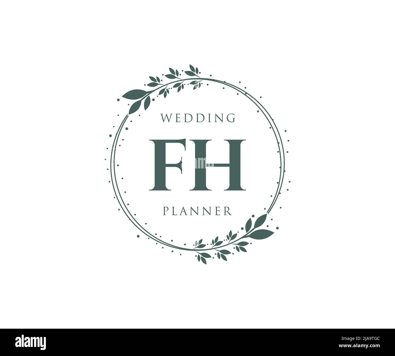 FH initiales lettre mariage monogramme logos collection, dessin à la main moderne minimaliste et modèles floraux pour cartes d'invitation, Save the Date, élégant Illustration de Vecteur