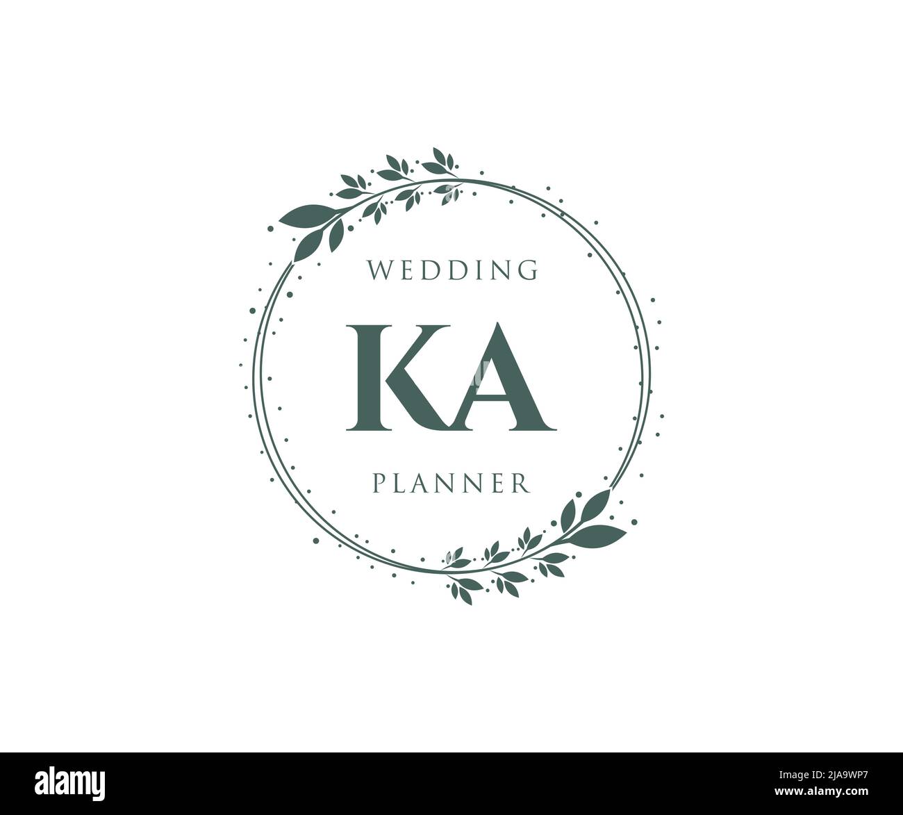 KA initiales lettre mariage monogramme collection de logos, dessin à la main moderne minimaliste et modèles floraux pour cartes d'invitation, Save the Date, élégant Illustration de Vecteur