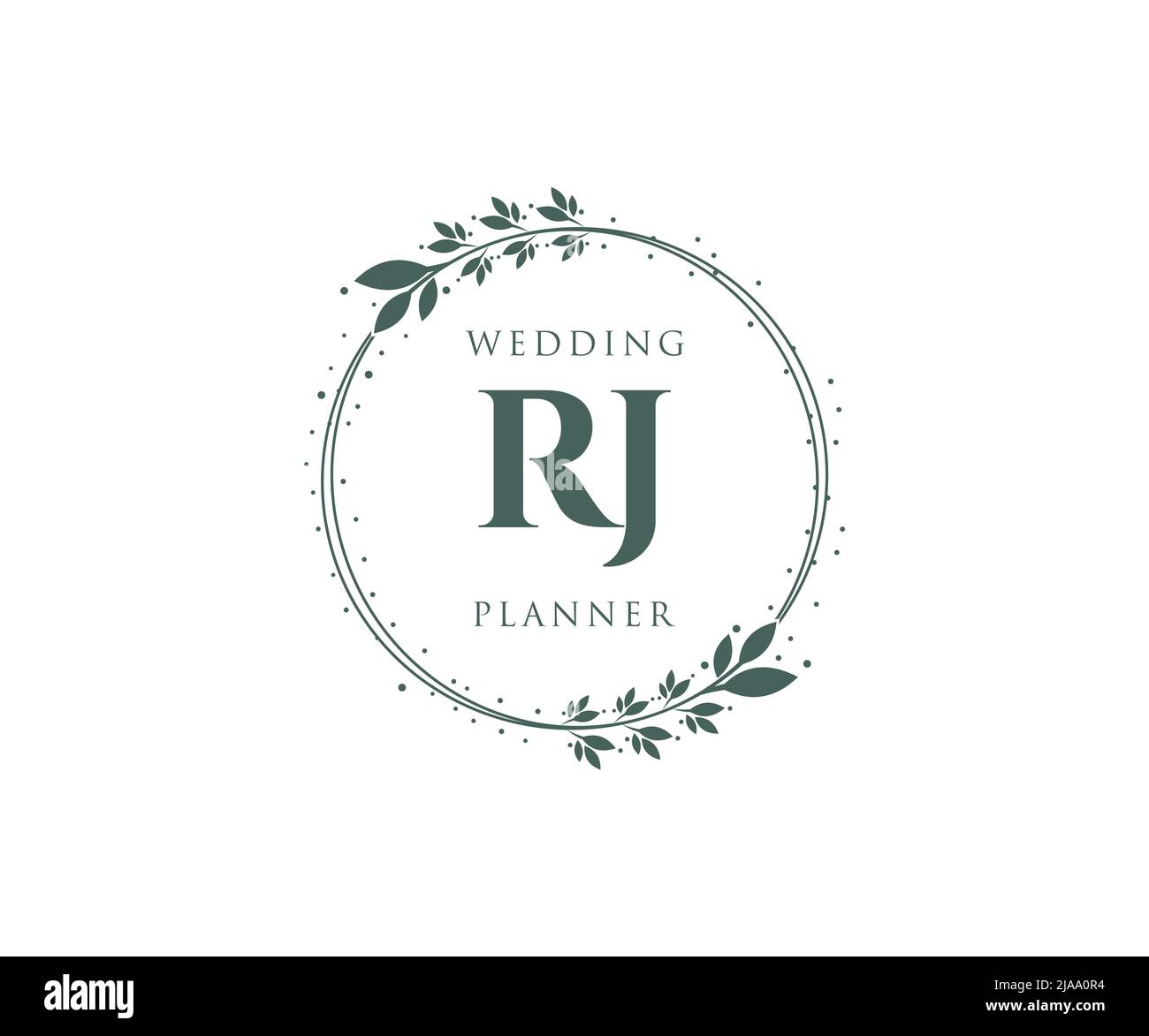 RJ initiales lettre mariage monogramme collection de logos, dessin à la main moderne minimaliste et modèles floraux pour cartes d'invitation, Enregistrer la date, élégant Illustration de Vecteur