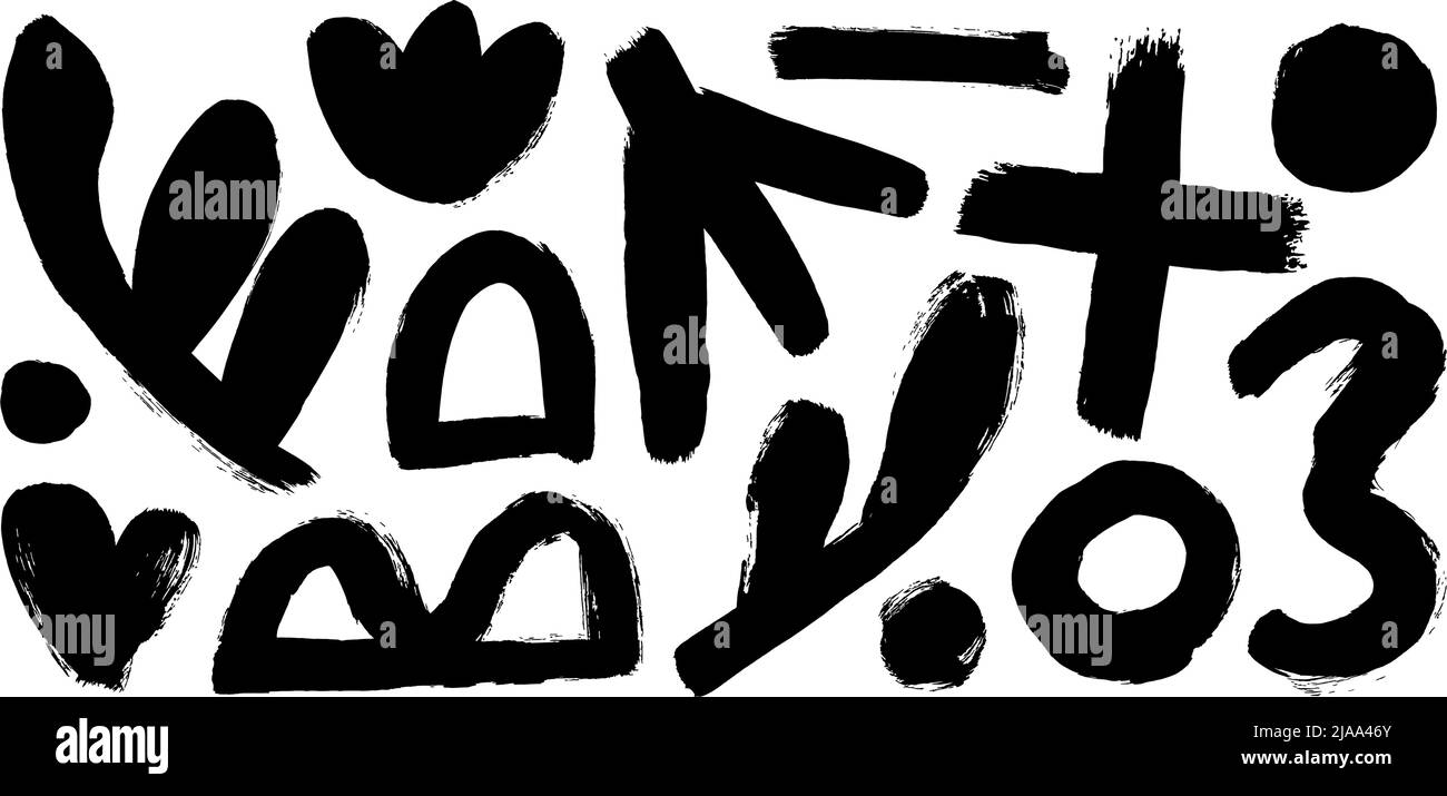 Des griffettes et des formes différentes dessinées à la main. Illustration de Vecteur