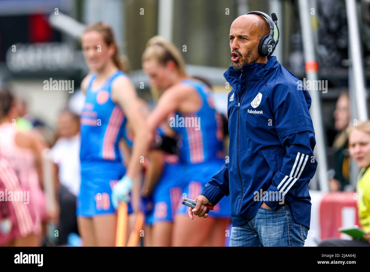 MALDEN, PAYS-BAS - MAI 29 : entraîneur-chef Jamilon Mulders des pays-Bas lors du match de la FIH Hockey Pro League entre les pays-Bas et l'Argentine au complexe sportif de Kluis le 29 mai 2022 à Malden, pays-Bas (photo de Peter sous/Orange Pictures) Banque D'Images