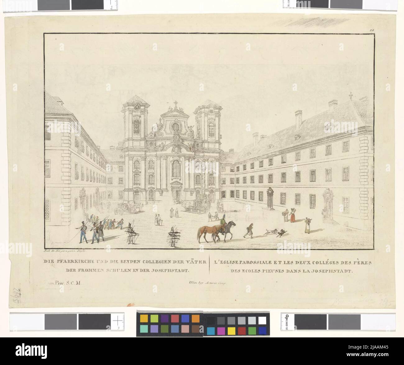 L'église paroissiale et la Beyden Collegia des pères des écoles pieux de la Josephstadt ' /' l'eglise Parossiale et les deux Collèges des Pères des Ecoles Pieuses dans la Josephstadt '(5th Eat, testez la pression avec z. T. Staffage des Etats de 4th et nouveau personnel de J. A. Klein). Johann Andreas Ziegler (1749-1802), artiste, Artaria & Co. Verlag, Maison d'édition Banque D'Images