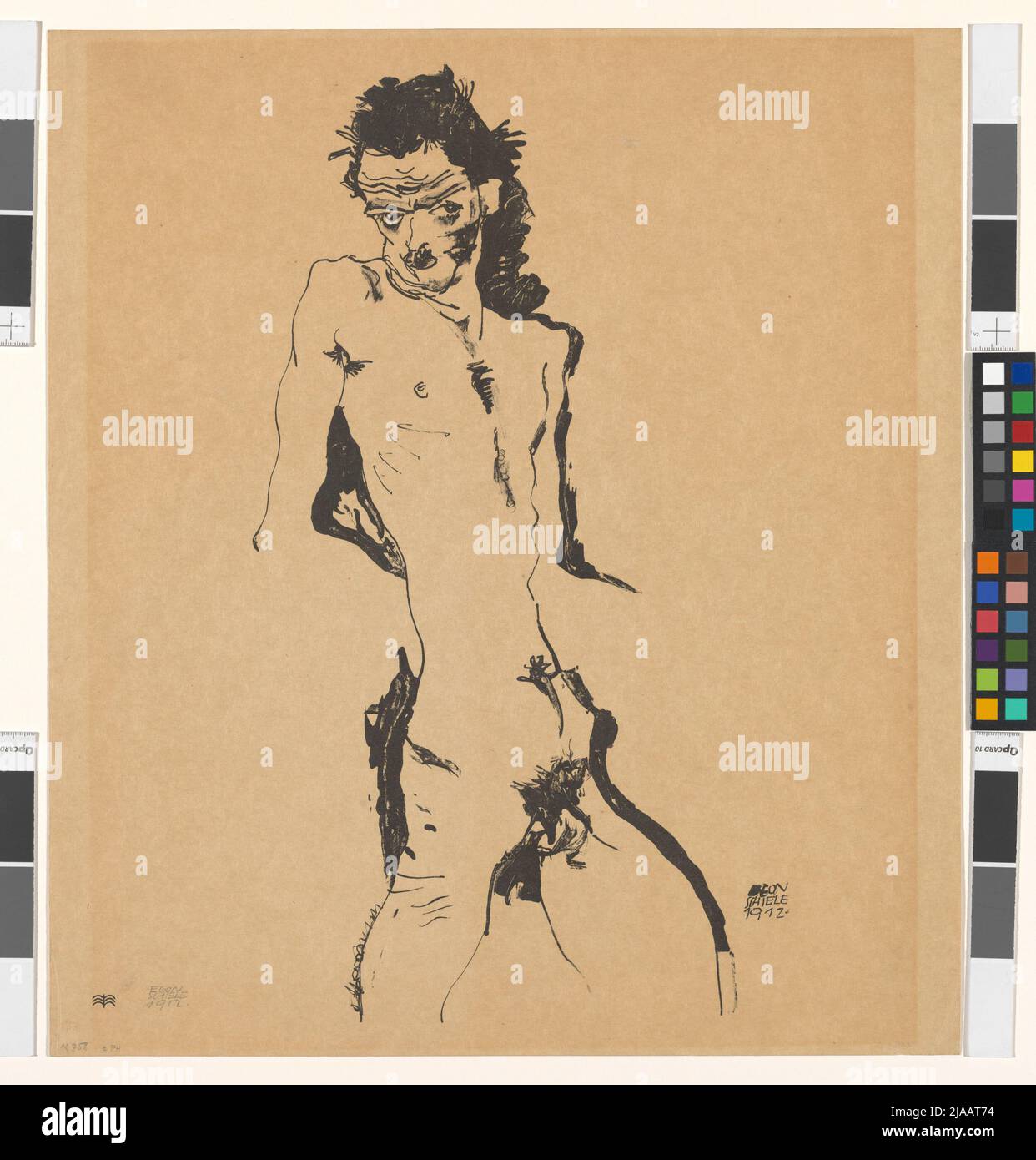 Autoportrait. Egon Schiele (1890-1918), artiste Banque D'Images