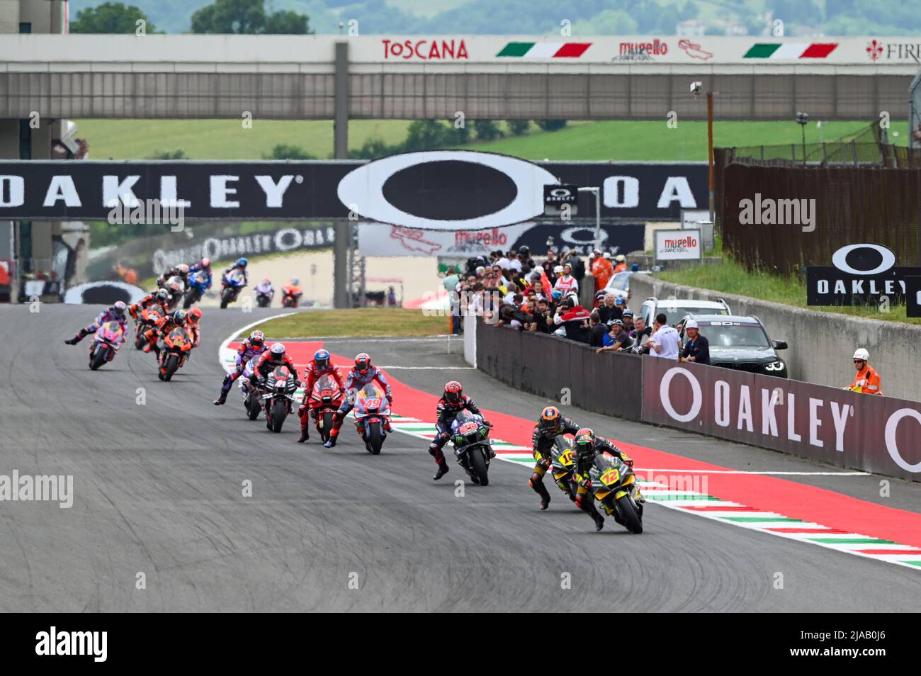 La grille de départ de la course MotoGP lors du Championnat du monde MotoGP  Gran Premio d'Italia Oakley Race le 29 mai 2022 au circuit international de  Mugello à Scarperia (FI), Italie (