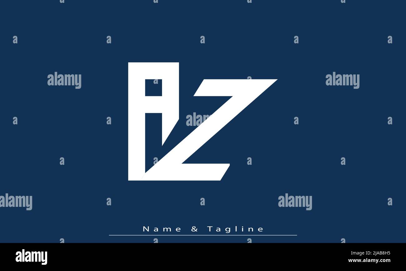 Lettres de l'alphabet initiales Monogram logo AZ, ZA Illustration de Vecteur