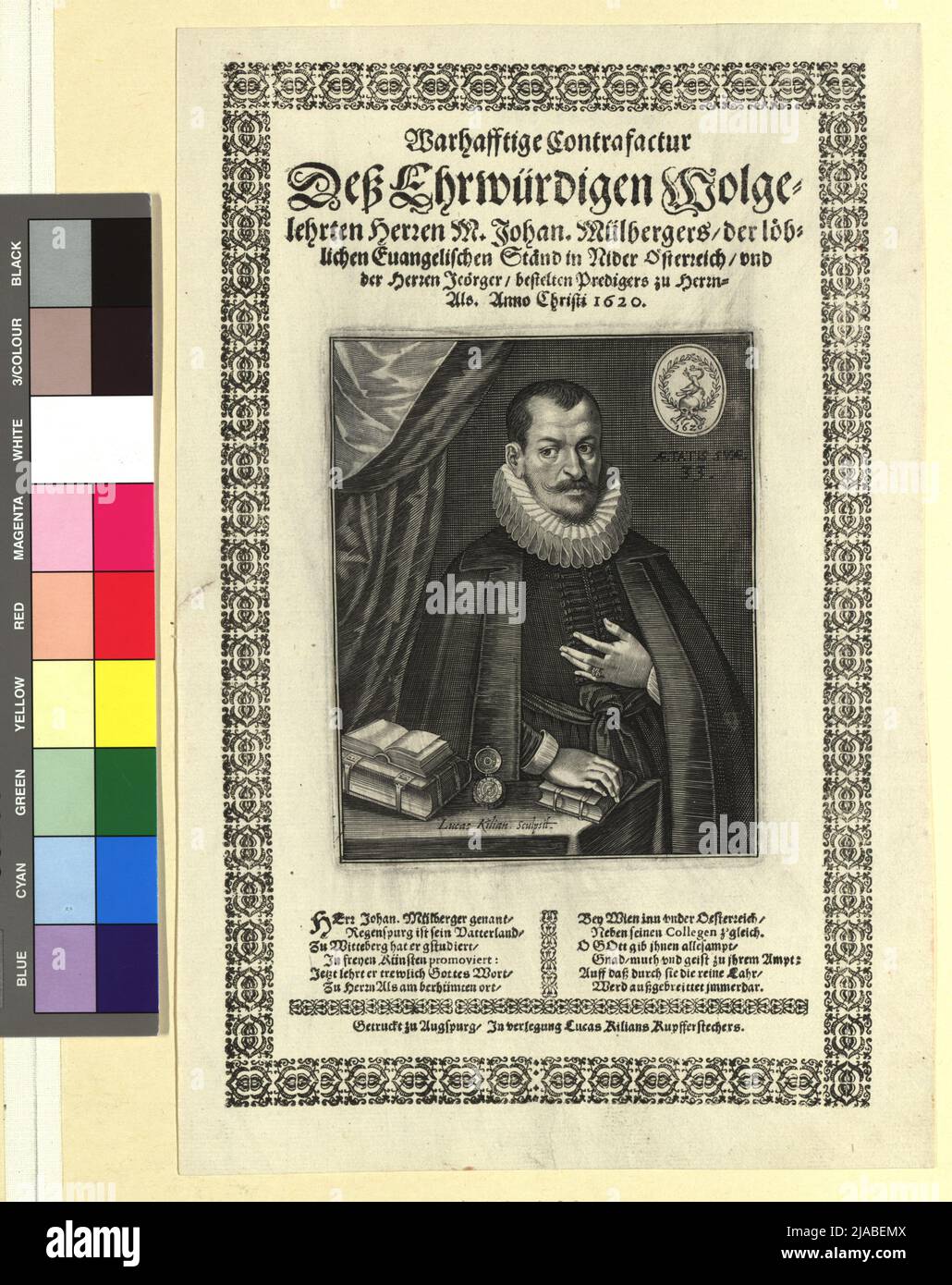 Johann Mühlberger, prédicateur. Lucas Kilian (1579-1637), Engraver de cuivre Banque D'Images