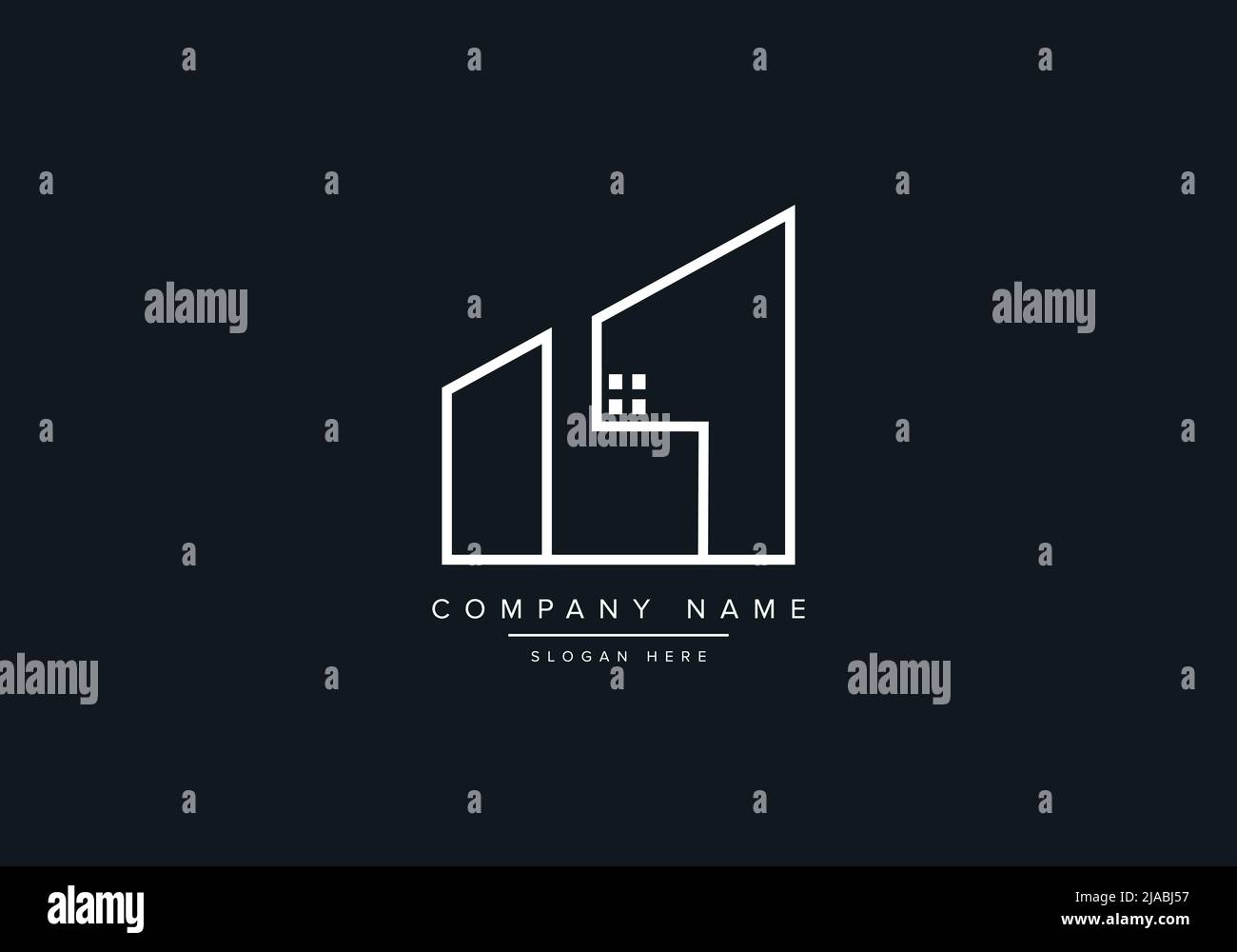ligne de construction art construction logo vecteur Illustration de Vecteur