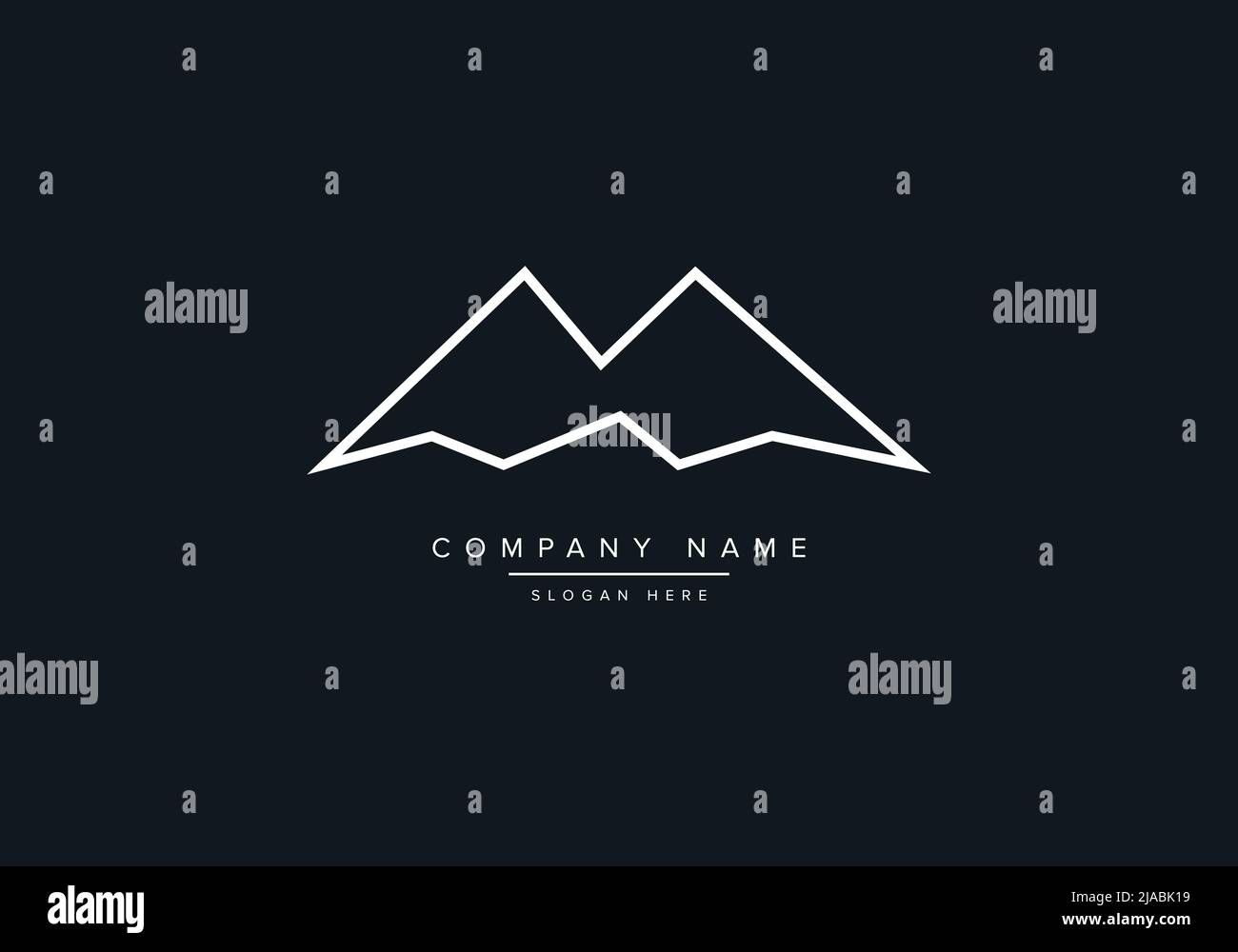 Icône de logo de dessin au trait d'une montagne Illustration de Vecteur