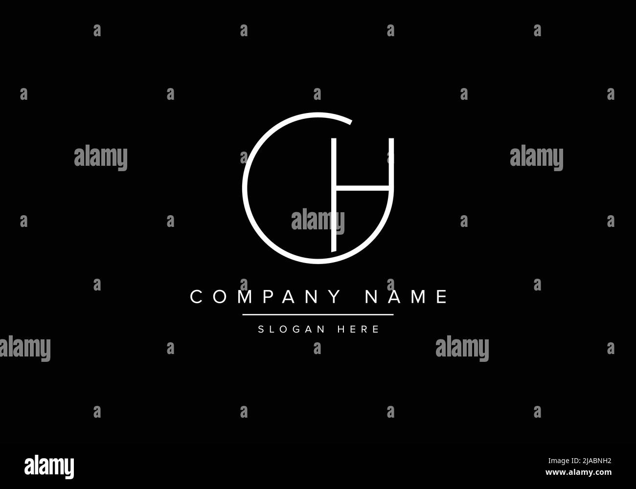 Lettre alphabet monogramme icône logo GH Illustration de Vecteur