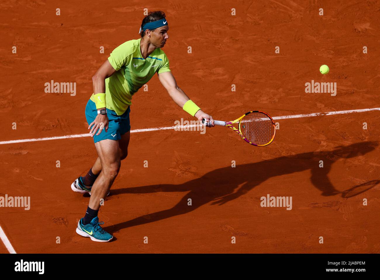 Paris, France. 29th mai 2022. Rafael Nadal, joueur de tennis espagnol, est en action lors du tournoi de tennis Grand Chelem 2022 à Roland Garros, Paris, France. Frank Molter/Alamy Actualités en direct Banque D'Images