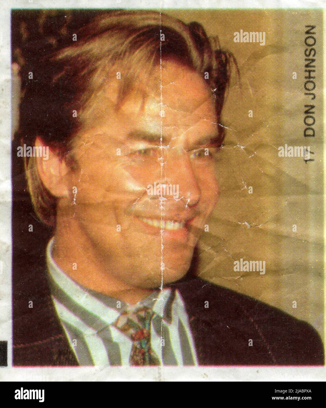 Insert de chewing-gum turc. Don Johnson. 1990s. Banque D'Images