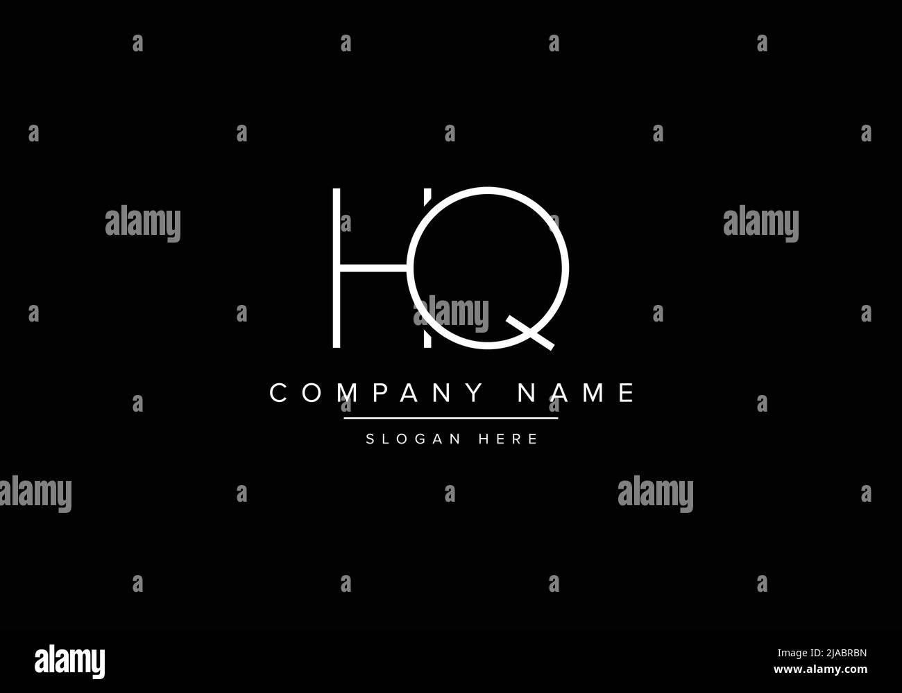 Logo d'icône de dessin au trait créatif minimal, logo de monogramme HQ Illustration de Vecteur