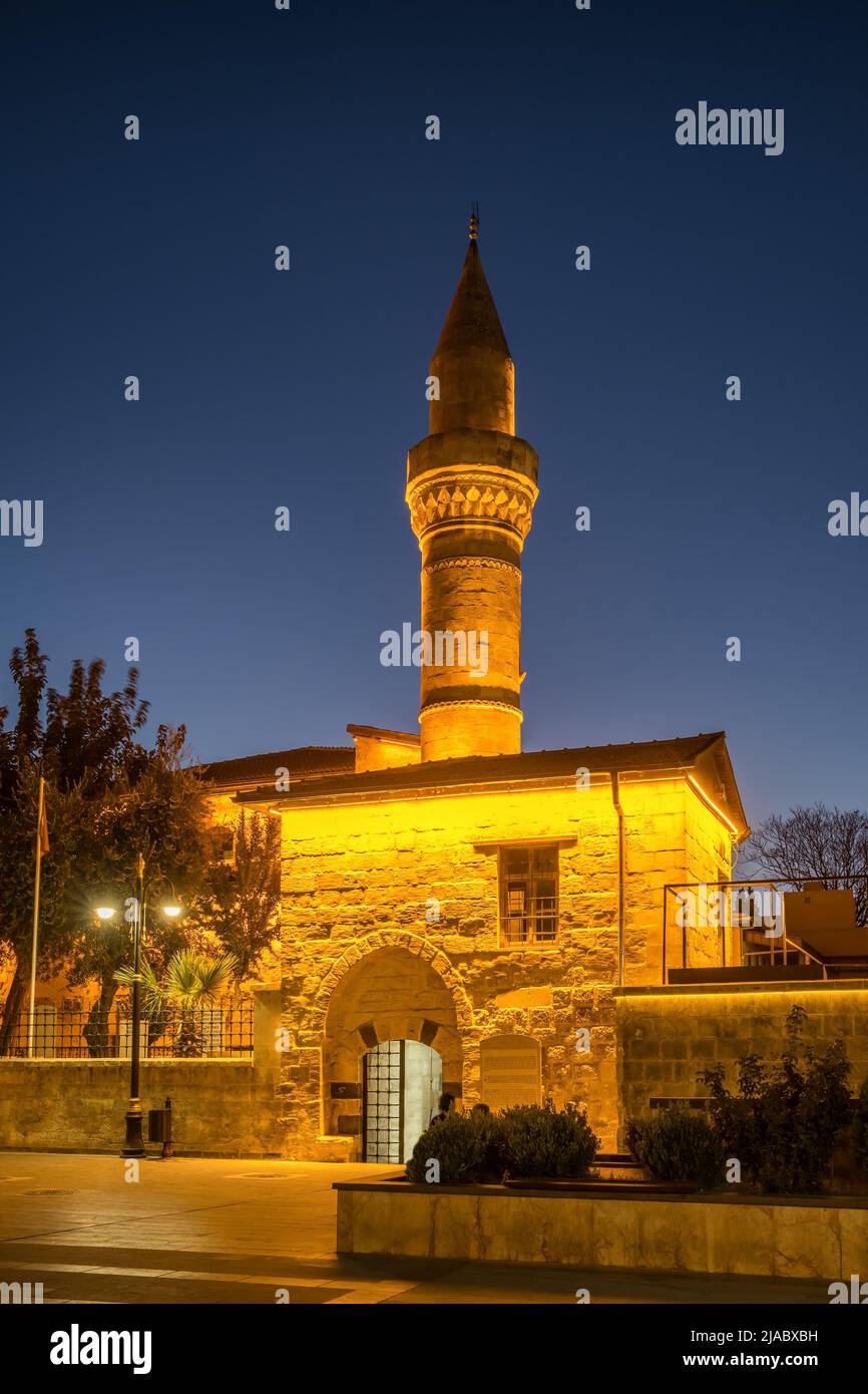 Mosquée historique Sih Kasteli au crépuscule à Gaziantep, Turquie Banque D'Images