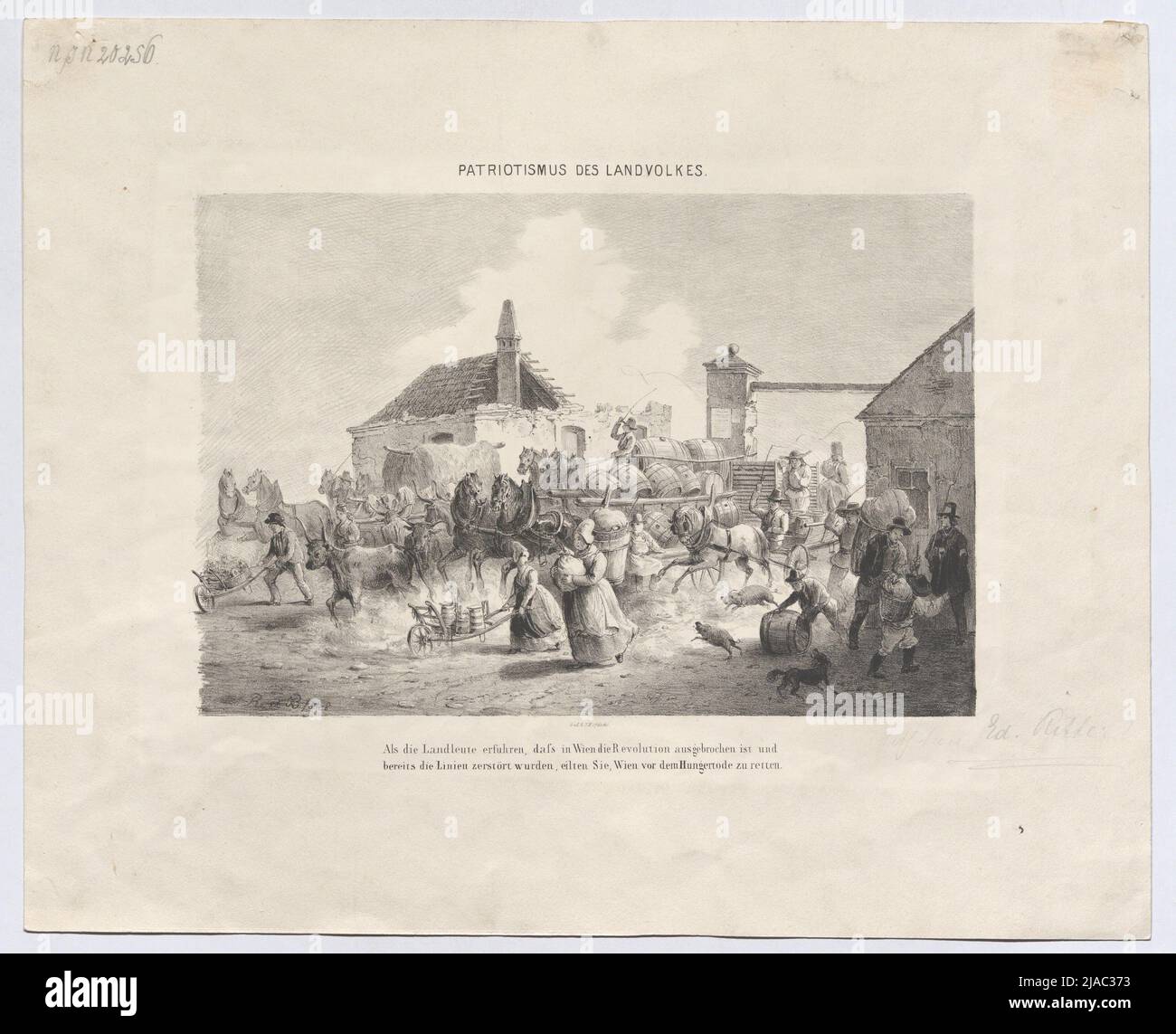 "Patriotisme des gens du pays" (le 13 mars 1848). Eduard Ritter (1808-1853), lithographe, Bayer, lithographe, Johann Höfelich (1796-1849), imprimante Banque D'Images