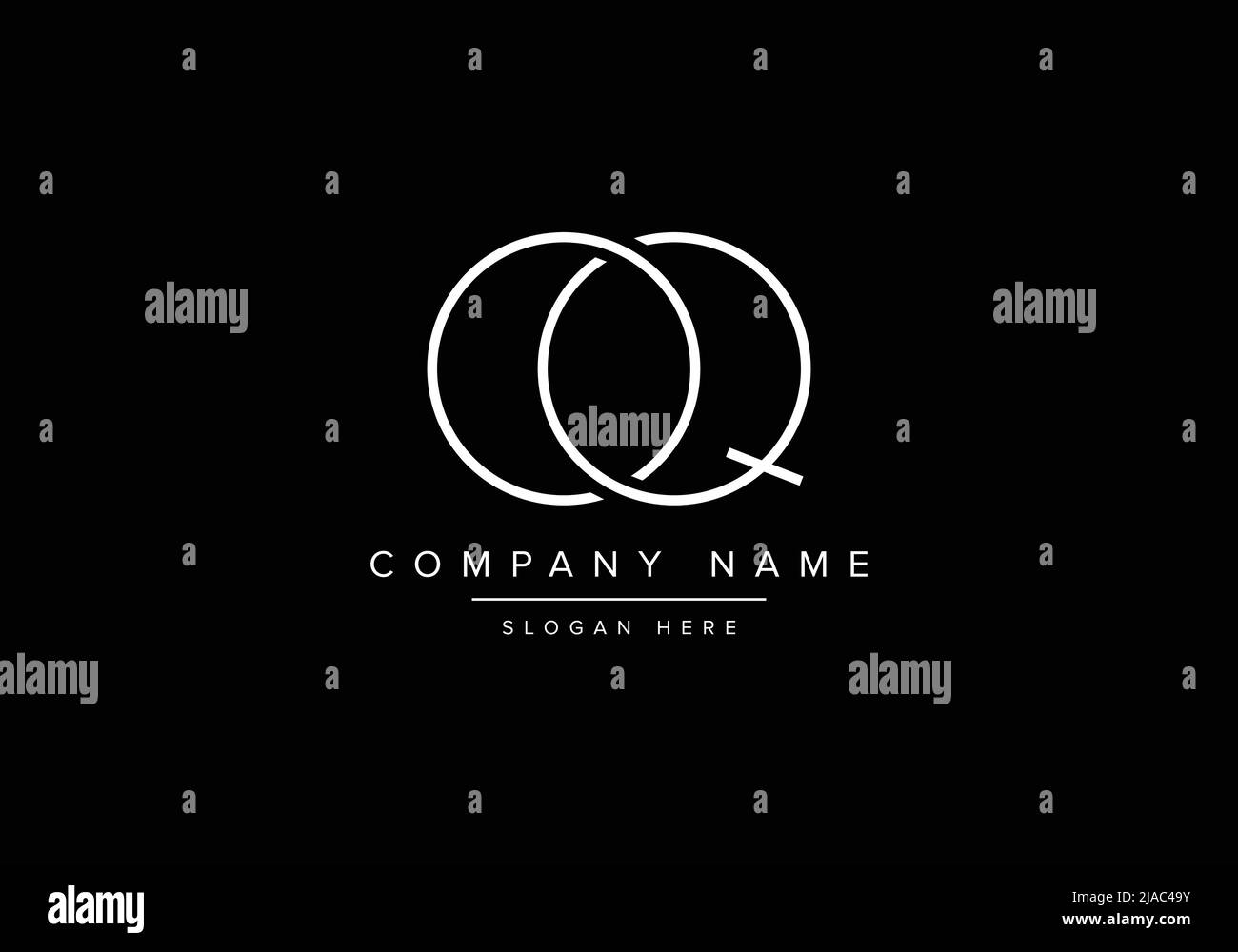 Logo d'icône artistique minimaliste créatif, logo de monogramme OQ Illustration de Vecteur