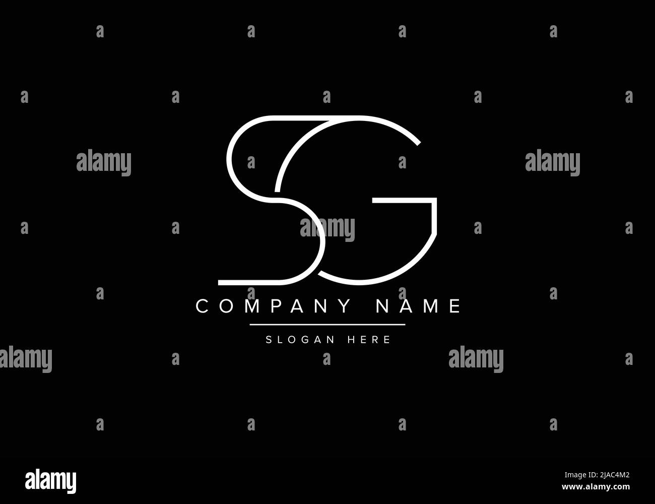 Logo d'icône création minimaliste de dessin au trait, logo SG monogramme Illustration de Vecteur