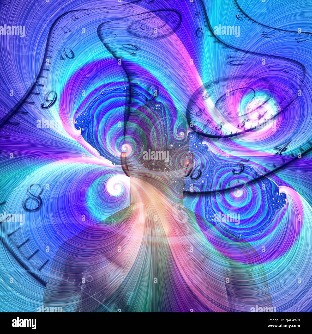 Notion : spirales de temps. 3D rendu Banque D'Images