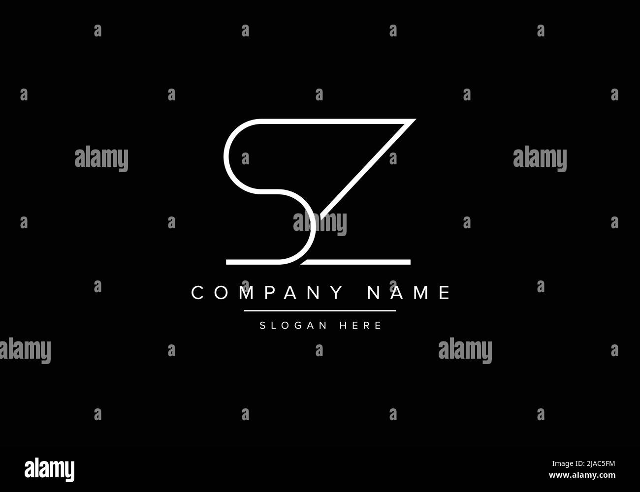 Logo d'icône artistique minimaliste créatif, logo de monogramme SZ Illustration de Vecteur