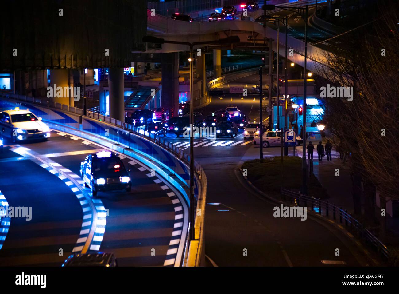 Rue de nuit dans la ville d'affaires d'Akasaka Tokyo Banque D'Images