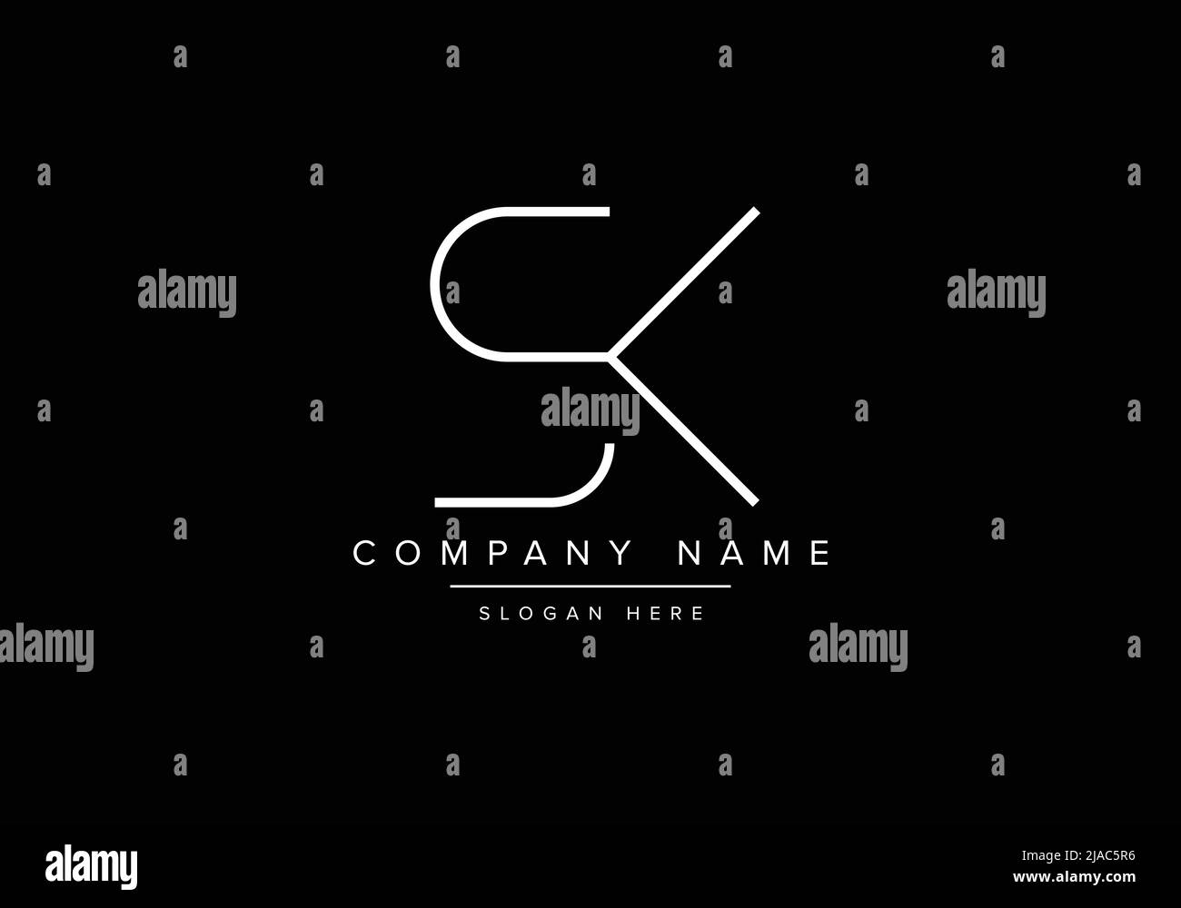 Logo icône artistique minimaliste créatif, logo monogramme SK Illustration de Vecteur