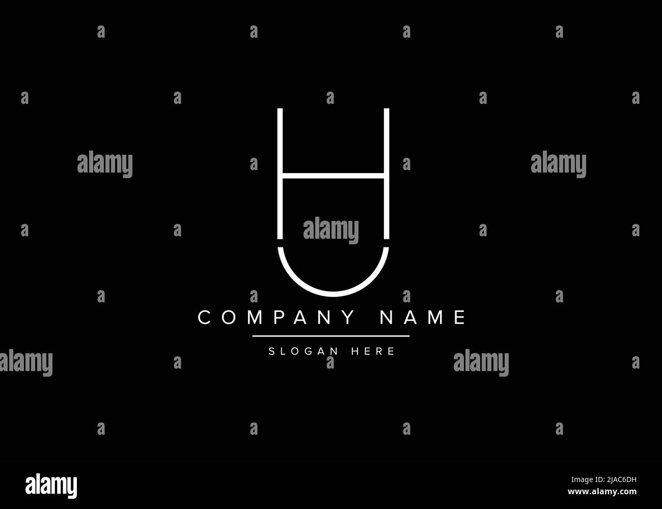 Logo Icon artistique minimaliste créatif, LOGO UH monogramme Illustration de Vecteur