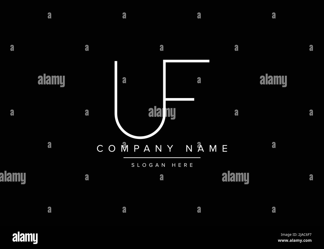 Logo Icon artistique minimaliste créatif, logo du monogramme UF Illustration de Vecteur