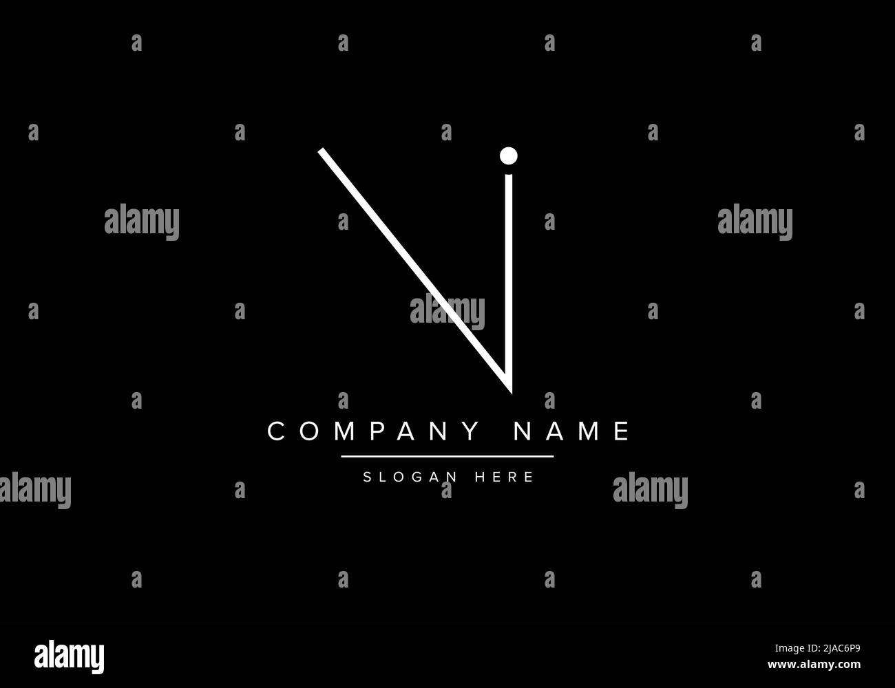 Logo d'icône de dessin au trait créatif minimal, logo de monogramme ni Illustration de Vecteur