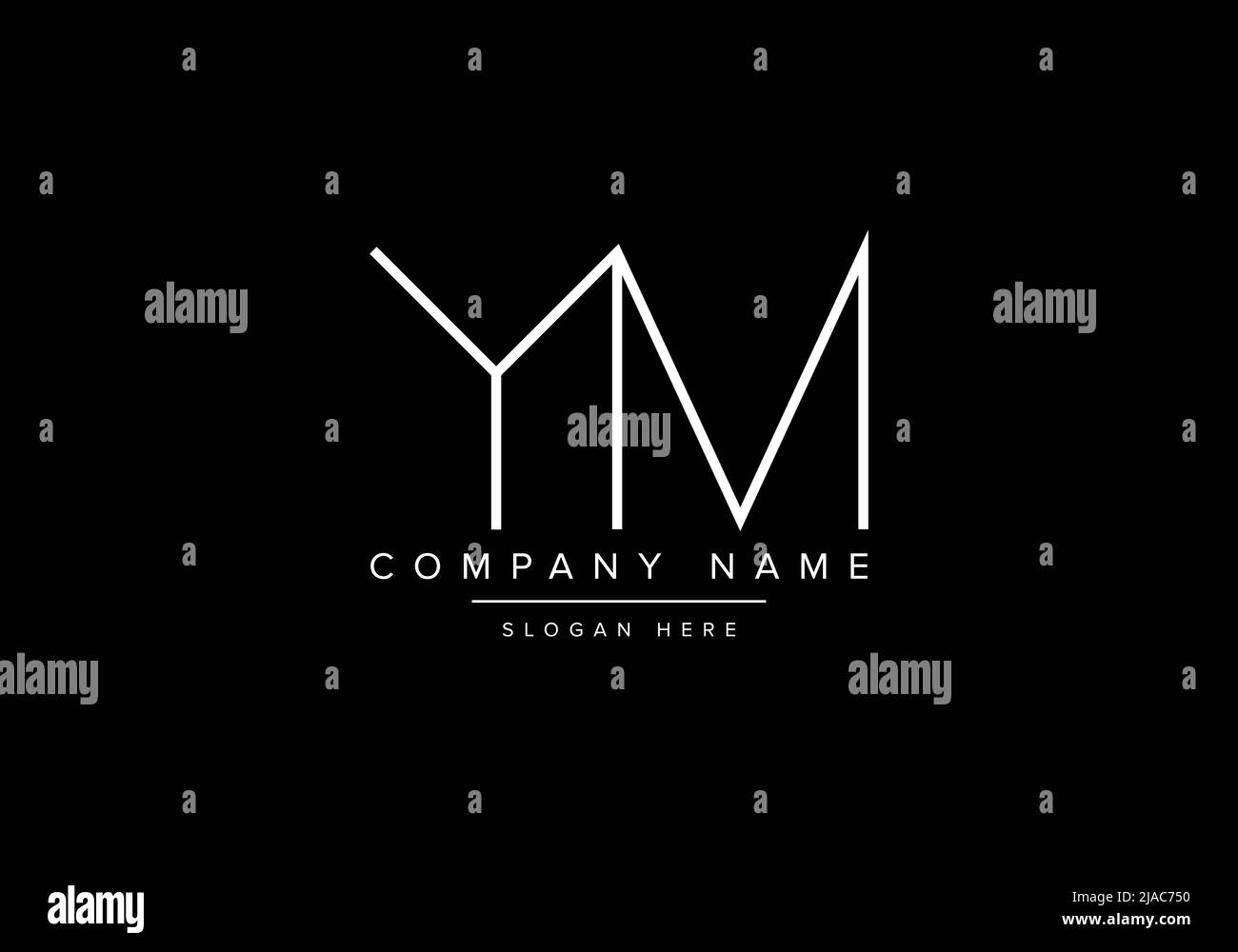 Logo d'icône artistique minimaliste créatif, logo de monogramme YM Illustration de Vecteur