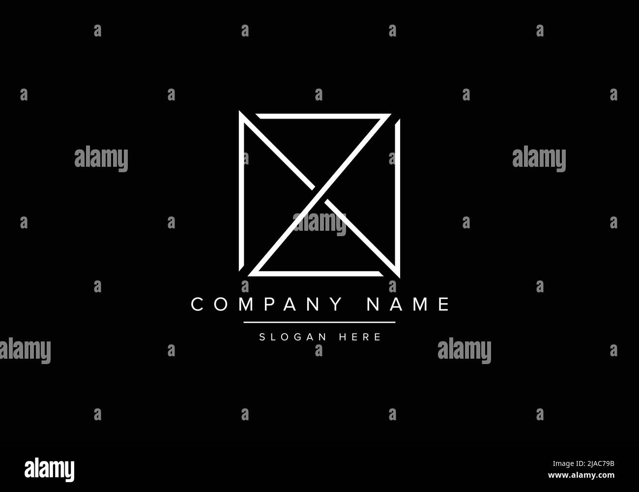 Logo d'icône artistique minimaliste créatif, logo de monogramme ZN Illustration de Vecteur