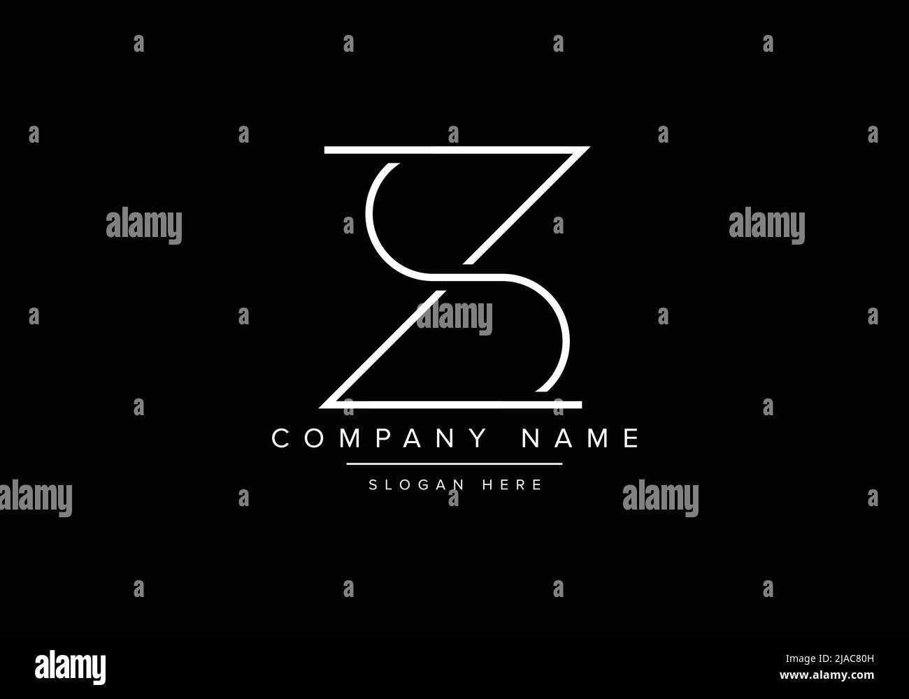 Logo d'icône artistique minimaliste créatif, logo ZS monogramme Illustration de Vecteur