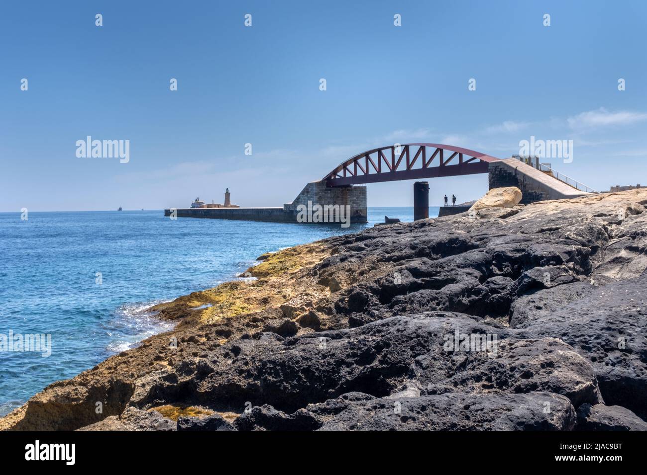 Pont St Elmo, Valletta, Malte Banque D'Images