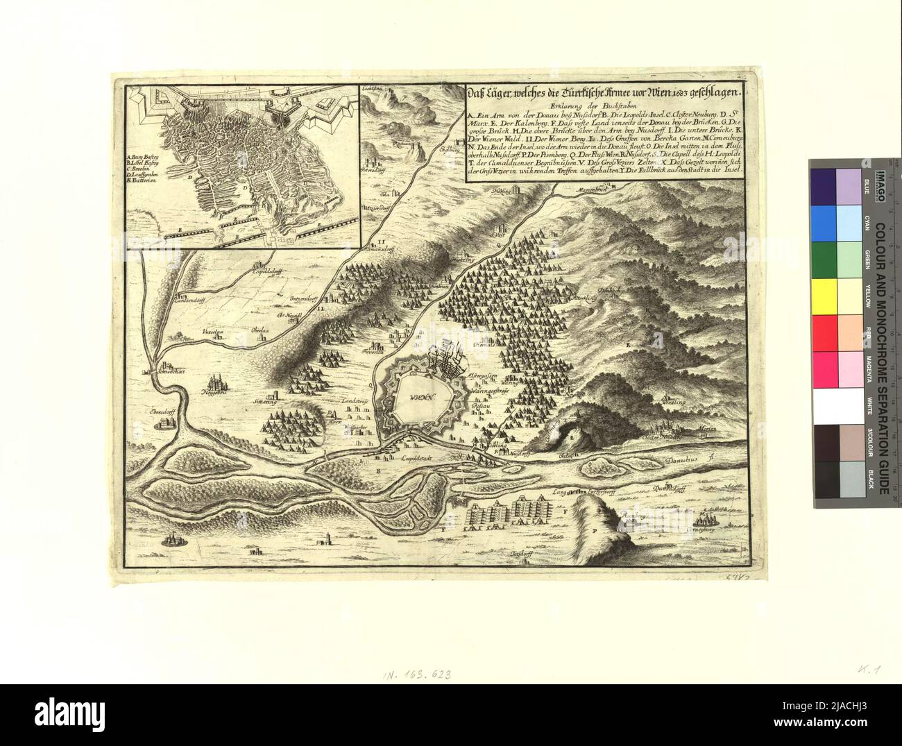 Le läger, que l'armée turque ... '. Plan du siège de Vienne 1683. Inconnu Banque D'Images