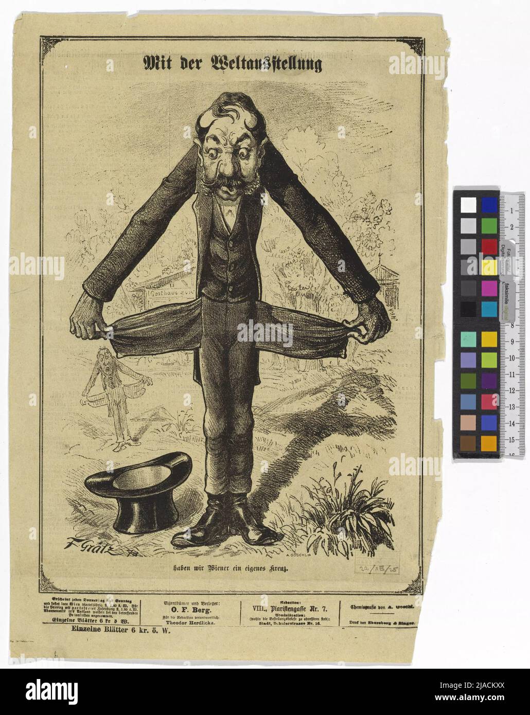 Avec l'exposition universelle, nous avons notre propre croix '(caricature de' Kikeriki '). A. Göschl, technicien en reproduction, Friedrich Graetz (Grätz) (1842-1912), caricaturiste Banque D'Images