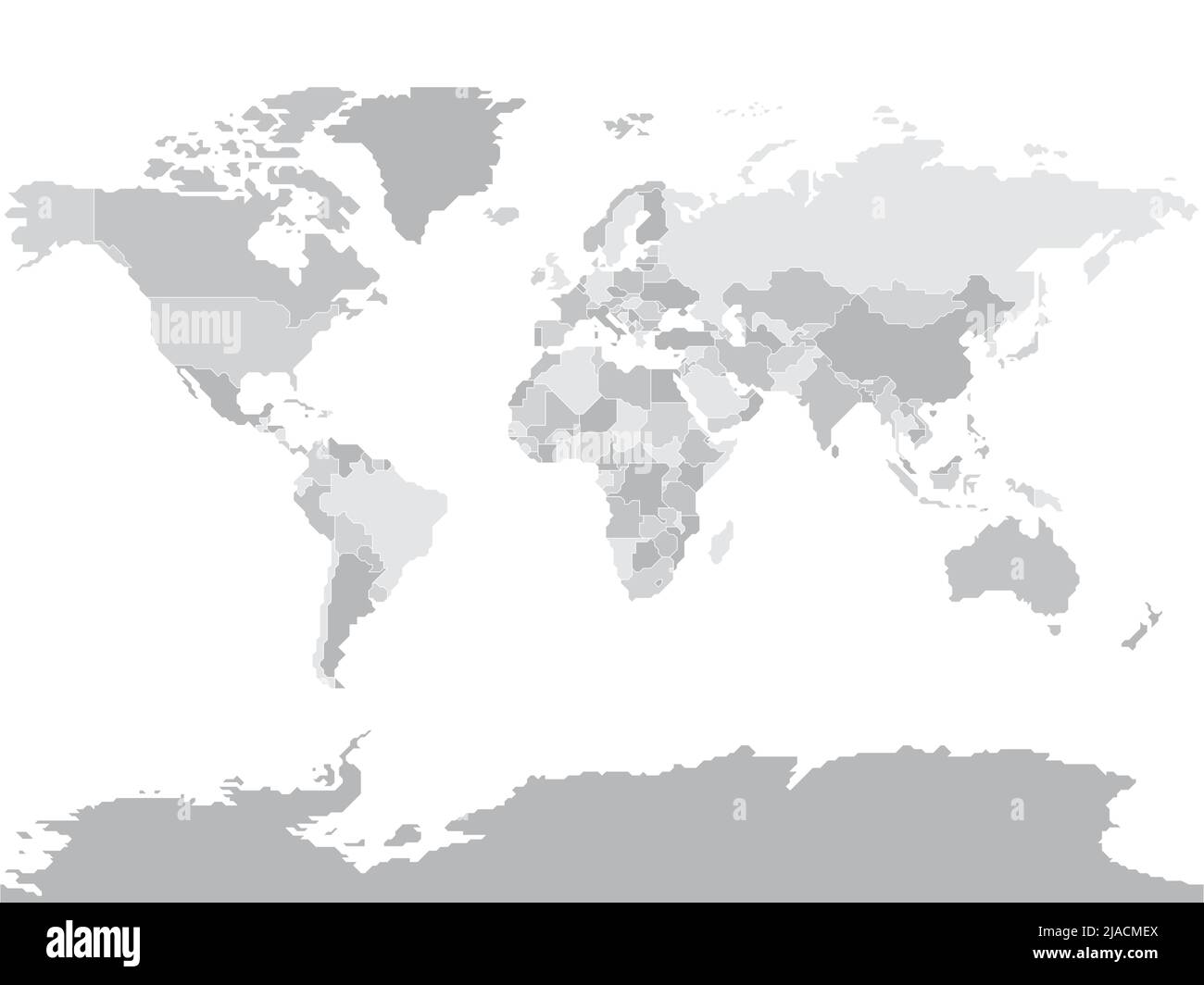 Carte schématique vierge simplifiée du monde Illustration de Vecteur