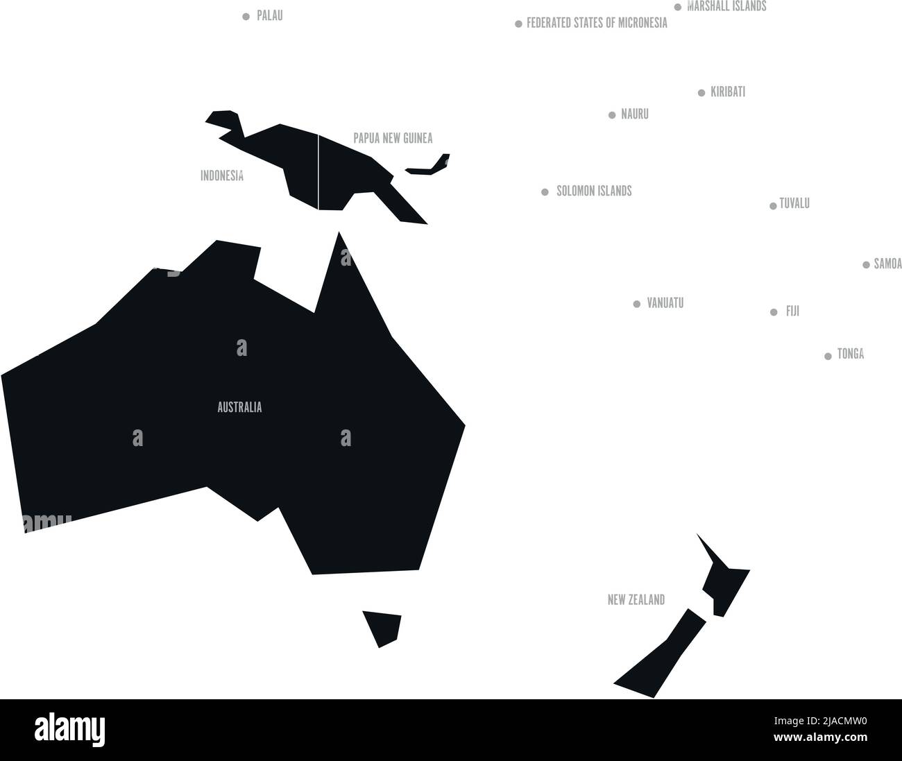 Carte schématique simplifiée de l'Australie et de l'Océanie. Carte politique vectorielle au contraste élevé en noir et blanc Illustration de Vecteur Carte schématique simplifiée de l'Australie et de l'Océanie. Carte politique vectorielle au contraste élevé en noir et blanc Illustration de Vecteur